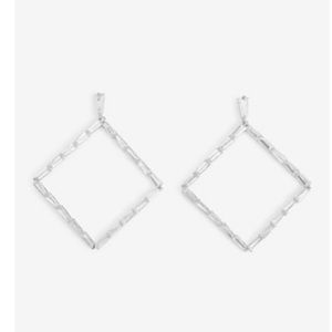 Express earrings silver diamond colored